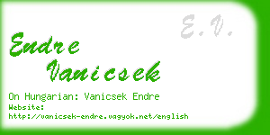 endre vanicsek business card